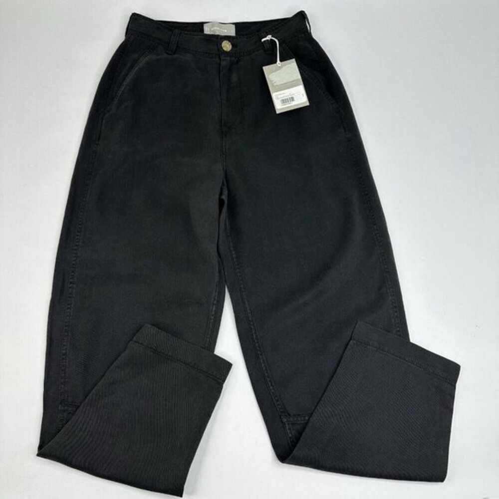 Everlane The Relaxed Chino Pant Black Tencel Lyocell High Rise Women Size 0 NEW